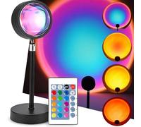 Retoo Lampe de coucher de soleil RVB - Idéale pour photos et selfies - Port USB - Intensité variable - Éclairage romantique - Chambre à coucher, salon, fête