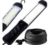 Retoo Lampe de Travail LED 1200 Lumens, Baladeuse Magnétique 80 LED et Crochet pour Garage Camping Mécanicien Chantier Atelier d'urgence Alimentation Secteur, Noir