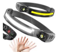 Retoo Lampe frontale LED rechargeable IPX4 Super lumineuse, 4 modes d'éclairage, USB C, capteur de gestes, lampe frontale, lampe frontale LED pour la course, le camping, la randonnée, lampe frontale