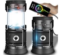 Retoo Lampe LED Solaire Portable pour Camping, Chargeur Solaire, Powerbank, 2 Modes d’Éclairage, Résistante à l'Eau, Idéale pour la Randonnée et le Camping