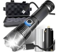 Retoo Lampe Torche LED Rechargeable Lampe de Poche LED Ultra Puissante Lampe Tactique en Aluminium IPX5 Étanche 5 Modes d'éclairage & Zoomable pour Enfant Camping Randonnée Urgence Bricolage