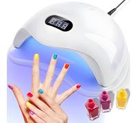 Retoo Lampe UV Ongles Gel 48W Professionnel Lampe UV LED Sèche Ongles Rapide avec 4 Minuteries Séchoirs à ongles et lampes UV Écran LCD pour Vernis à ongles Gels à la Maison et au Salon Blanc