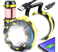 Retoo Lanterne Camping Rechargeable Lampe Camping LED Rechargeable-Lumière Blanche Chaude 3000K Luminosité Réglable 3 Modes 20H Autonomie Portable & Étanche Lampe Tente pour Camping Pêche Urgence