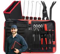 Retoo Lot de 12 outils de démontage de voiture - Cales décoratives et outil de levier en plastique pour revêtement de porte, revêtement intérieur, extracteur de clips, voiture et moto