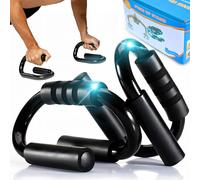 Retoo Lot de 2 poignées de pompes avec poignées antidérapantes et coussinets en caoutchouc, légères, portables et construction solide, poignées pour pompes pour une formation complète