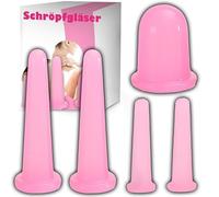 Retoo Lot de 5 ventouses en silicone - Appareil de massage - Thérapie - Ventouse anti-cellulite - Anti-cellulite - Anti-tension - Rose