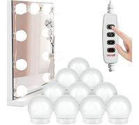 Retoo Lumière De Miroir Led Hollywood 10 Pcs, 3 Modes D'intensité Lumineuse, Kit D'éclairage Pour Miroir De Salle De Bain, Tension 5v, Lumière Miroir Usb Pour Coiffeuse Maquillage