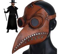 Retoo Masque à bec long en latex pour carnaval, steampunk, Halloween, cosplay, carnaval, fête, carnaval, plague Doctor