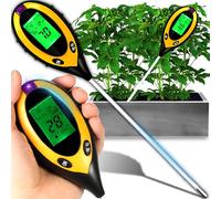 Retoo Mesure d'Humidité pour Plantes 4 en 1, Testeur de pH du Sol, Thermomètre et Radiations Solaires, Affichage LCD, Mesure Multifonctionnelle pour Jardinage