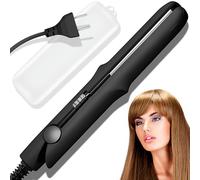 Retoo Mini Lisseur Cheveux Noir Voyage Compact, Plaques Céramique Chauffe Rapide, Coiffage Express, Long Câble, Lissage Boucles Retouches Nomade Quotidien Facile Léger