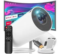 Retoo Mini Projecteur Beamer 4K avec Android, Vidéoprojecteur Portable, WiFi Automatique, Contraste 1500:1, Full HD 102-330 cm, Bluetooth 5.0, HDMI, 3,5 mm, Audio USB, Correction d'Image, Haut-parleur