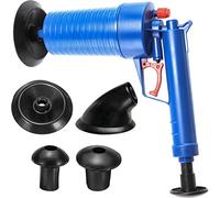 Retoo Nettoyeur Canalisations Haute Pression Pistolet Air Comprimé Outil Débouchage 3.5 BAR Sans Produits Chimiques 4 Embouts Inclus