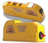 Retoo Niveau à bulle laser 3 en 1 250 cm Mètre ruban en acier Règle 16 cm Vertical Horizontal Outil multifonction Bricolage Rénovation Mesure de précision Jaune