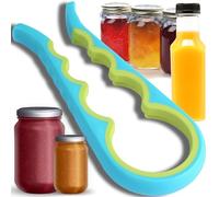 Retoo Ouvre-bocal pour personnes âgées, Décapsuleur Ouvre-boîte pour mains faibles, arthrite, multi-fonctions, poignée antidérapante, aide à la cuisine pour personnes âgées, jaune-bleu