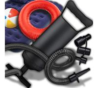 Retoo Pompe à air à double course, manuelle avec 2 embouts, 2 x 1,2 l, pompe à air manuelle pour piscine, matelas pneumatique, noir