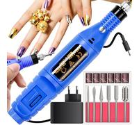 Retoo Ponceuse Pour Ongles Professionnel Manucure éléctrique 3000-15000 RMP Lime à Ongles électrique Pédicure Machine 6 Forets à Ongles 6 bandes de Ponçage Pour Salon Festival Cadeaux Bleu