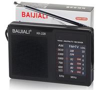 Retoo Radio Portable Radio FM AM Batterie Prise en Charge 3.5mm AUX Tuner numérique Contrôle Automatique de fréquence AFC Format Compact Pile AA Antenne télescopique Noir
