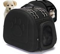 Retoo Sac de Transport, Cage de Transport pour Chat et Chien 43 x 32 x 27 cm - Sac de Transport Pliable pour Petits Chiens - Cage de Transport pour Chatons, Chiots et Lapins - Noir