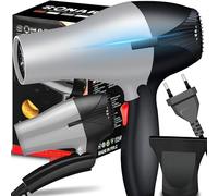 Retoo Seche Cheveux de Voyage 1200W, Diffuseur, 2 Niveaux de Vitesse, Compact et Léger, Poignée Pliable, Petit, Silencieux, à Séchage Rapide, Buse de Centrage, Gris