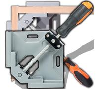 Retoo Serre Joint Angle À 90 Degrés, Menuisier Outillage, Poignée Caoutchoutée, Matériau Alliage D'aluminium, Étau D'angle, Pour Le Travail Du Bois, L'ingénierie, Les Cadres Photo, 21,5 cm X 28,5 cm