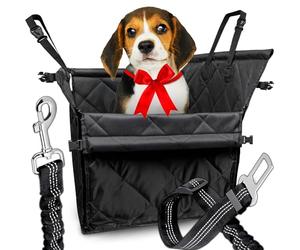 Retoo Siège auto imperméable pour chien Noir 60 x 50 cm Tissu Oxford | Ceinture de sécurité intégrée, sangles d'appui-tête avant/arrière, hauteur latérale 44,5 cm, hauteur du dossier 53 cm