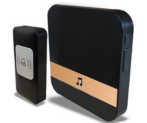 Retoo Sonnette sans Fil Exterieur Etanche, Wireless à Brancher pour la Maison, Sonnette Radio sans Pile, Kit de Carillon avec 52 Mélodies, 4 Niveaux Volume, Noir