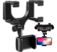 Retoo Support de téléphone portable pour rétroviseur de voiture, universel, solide, pour toutes les voitures, support de téléphone portable, support de téléphone portable, multifonctionnel, pour