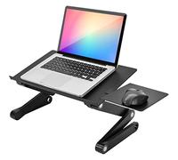 Retoo Support Ordinateur Portable, 42 X 26 Cm, Réglage du Bras À 360°, Capacité De Charge 25 Kg, Pieds Réglables, Possibilité De Soumission, Base De Tasse, Angle D'inclinaison Réglable, Noir