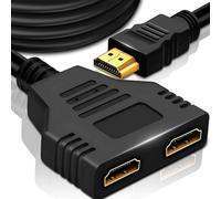Retoo Switch HDMI, Splitter, 4K/60HZ, Sortie 1 x Femelle, Entrée 2 x HDMI Femelle, Plug&Play, Débit 10,2 Gb/s, Longueur 32 cm, Compatible Avec PC, Ordinateur Portable, TV, Box, Projecteur