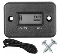 Retoo Tachymètre Numérique, Compteur Horaire Numérique, Affichage Clair, Étanche, Aucune Pile Requise, 54x36x14 mm, Pour Tondeuse A Gazon, Générateur, De Tracteur, Marine VTT, Motoneige Et Équipement