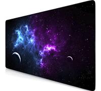 Retoo Tapis De Souris Gaming XXL, 800 mm x 400 mm, Base Antidérapante, Modèle D'espace, Mouse Pad avec Coutures sur Les Bords, Grand Tapis Souris, pour Les Jeux, Le Travail De Bureau, La Maison