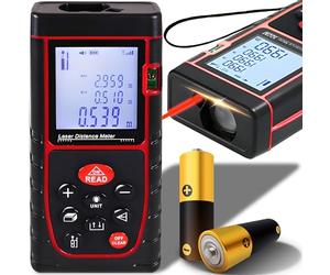 Retoo Télémètre Laser Mètre 40 M, Fonction du Théorème De Pythagore, Calcule La Surface, Mesures De Surface Et De Volume, Unités Mm, in, Ft, pour Rénovation Intérieure, Chantier De Construction