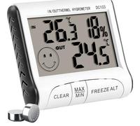 Retoo Thermomètre Hygromètre Numérique avec Sonde Extérieure Intérieur Extérieur Température d'humidité Capteur pour la Hôtel Chambre Maison Station Météo Radio Blanc