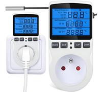 Retoo Thermostat pour prise avec capteur de température régulateur de température de terrarium 250V avec capteur, interrupteur de température de refroidissement de chauffage de prise pour réfrigérateu