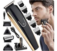 Retoo Tondeuse Cheveux, Professionnelle pour Homme, Tondeuse Barbe électrique, 10 Têtes, pour le Visage, les Cheveux, le Nez, la Barbe, les Oreilles, la Moustache et le Corps, Sans Fil, Noir