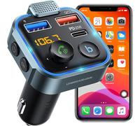 Retoo Transmetteur FM Bluetooth 5.0 Lecteur MP3 Adaptateur Radio sans Fil Kit Émetteur FM Voiture Chargeur Appel Mains Libres 2 USB Port 5V 2.4A 1A Support Carte SD Clé USB QC 3.0