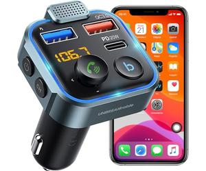 Retoo Transmetteur FM Bluetooth 5.0 Lecteur MP3 Adaptateur Radio sans Fil Kit Émetteur FM Voiture Chargeur Appel Mains Libres 2 USB Port 5V 2.4A 1A Support Carte SD Clé USB QC 3.0
