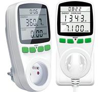Retoo Wattmètre Prise Compteur D'énergie, Prise Compteur D'énergie Numérique, Écran LCD, 230 V, Puissance Maximale 3600 W, Courant Maximal 16 A, 75 X 147 X 75 mm, Surcharges De Protection, Blanc