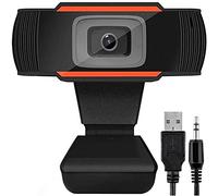 Retoo Webcam avec microphone et son stéréo clair et correction automatique de la lumière, prise USB, Plug & Play, caméra USB 2.0 pour Skype, FaceTime, Hangouts, Zoom (Noir 1280 x 480)