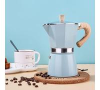 Retoteng Cafetière à expresso pour cuisinière, 6 tasses à moka - Percolateur à café cubain manuel en aluminium de qualité supérieure - Cafetière italienne à moka Greca - Cafetière percolateur (bleu)