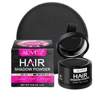 Retouche Racines Cheveux, 4g Poudre de Racine de Cheveux, Poudre capillaire, Densificateur de cheveux, Hairline Cover Up Powder pour Homme et Femme (Noir)