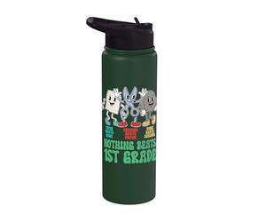 Retour à l’école 1re année Pierre Feuille Ciseaux Rien Bat Stainless Steel Insulated Water Bottle