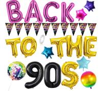 Retour à la bannière de ballon des années 90 ballon des années 90 décorations de fête des années 90 fournitures de fête des années 90 fête à thème des années 90,Kit De Décoration Des Années 90