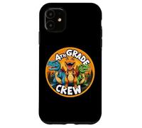 Retour à l'école avec équipage de 4e année et Amoureux des Dinosaures T-Rex Dino Coque pour iPhone 11