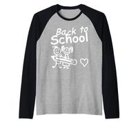 Retour à l'école Enfants Tenant Un Crayon cœur Manche Raglan