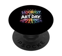 Retour à l'école Hooray It's Art Day Art Professeur Artiste PopSockets PopGrip Adhésif