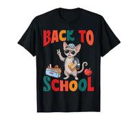 Retour à l'école Mignon Devon Rex Cat Student First Day Vibes T-Shirt