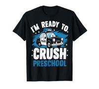 Retour à l'école Premier jour de la voiture de police préscolaire Garçons T-Shirt
