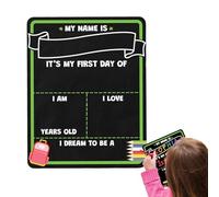 Retour À L'école Signe - Tableau Noir Double Face, Accessoire Photo Scolaire | Affiches Mathématiques Réutilisables Avec Les Marqueurs Du Premier Jour Et Du Dernier Jour Pour Les, Par