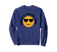 Retour à l'école Souriant Dessin animé Visage Happy First Day Sweatshirt